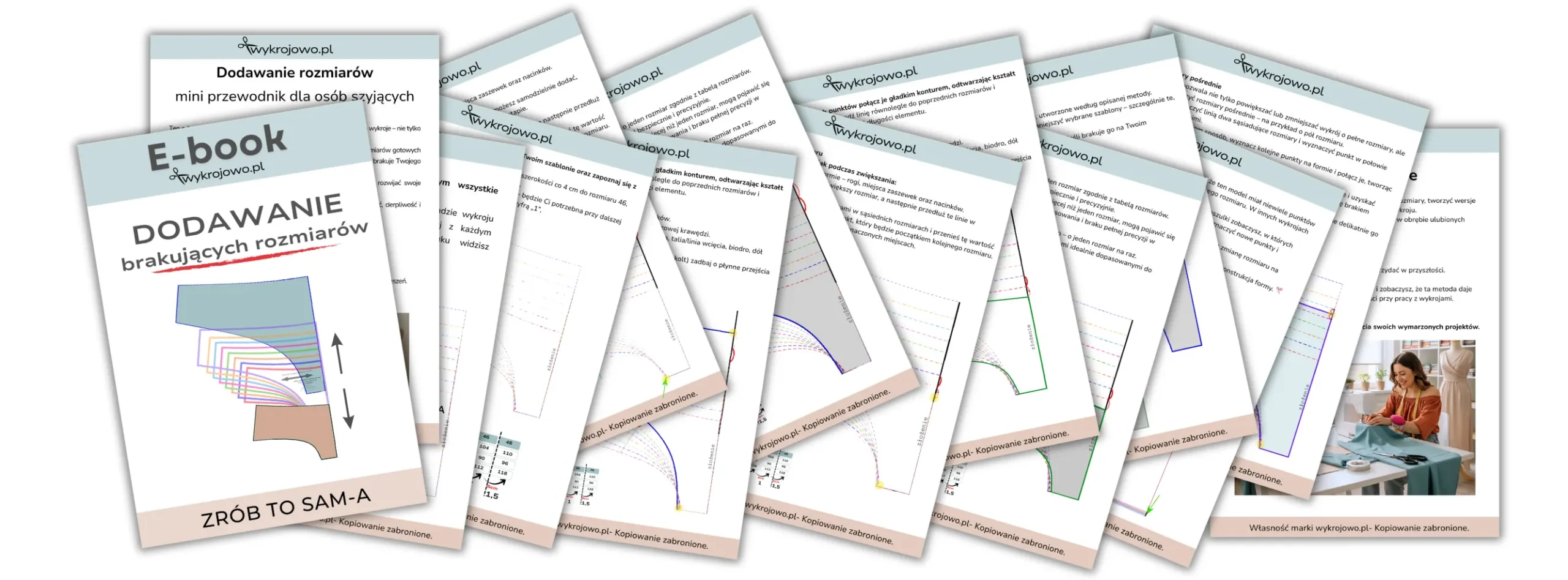 Podgląd środka e-booka Dodawanie brakujących rozmiarów – rozłożone strony