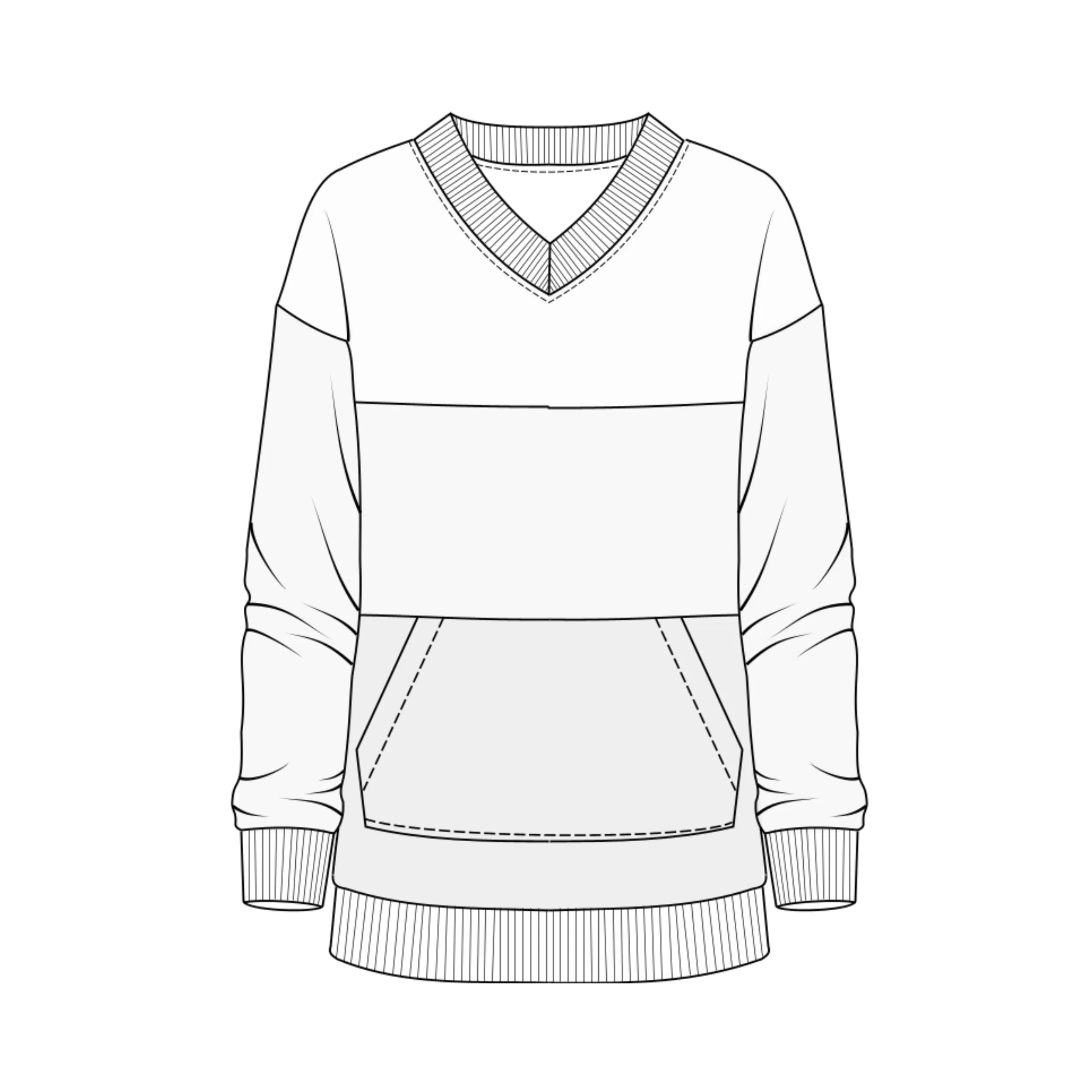 Bluza TRIADA – szkic techniczny tyłu