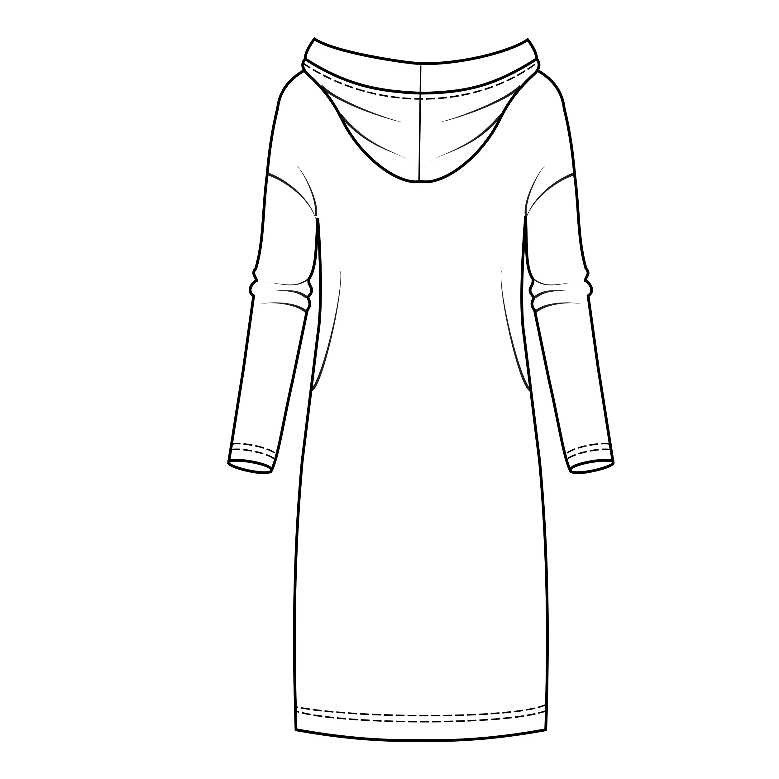 Kardigan KARINA – rysunek techniczny tył