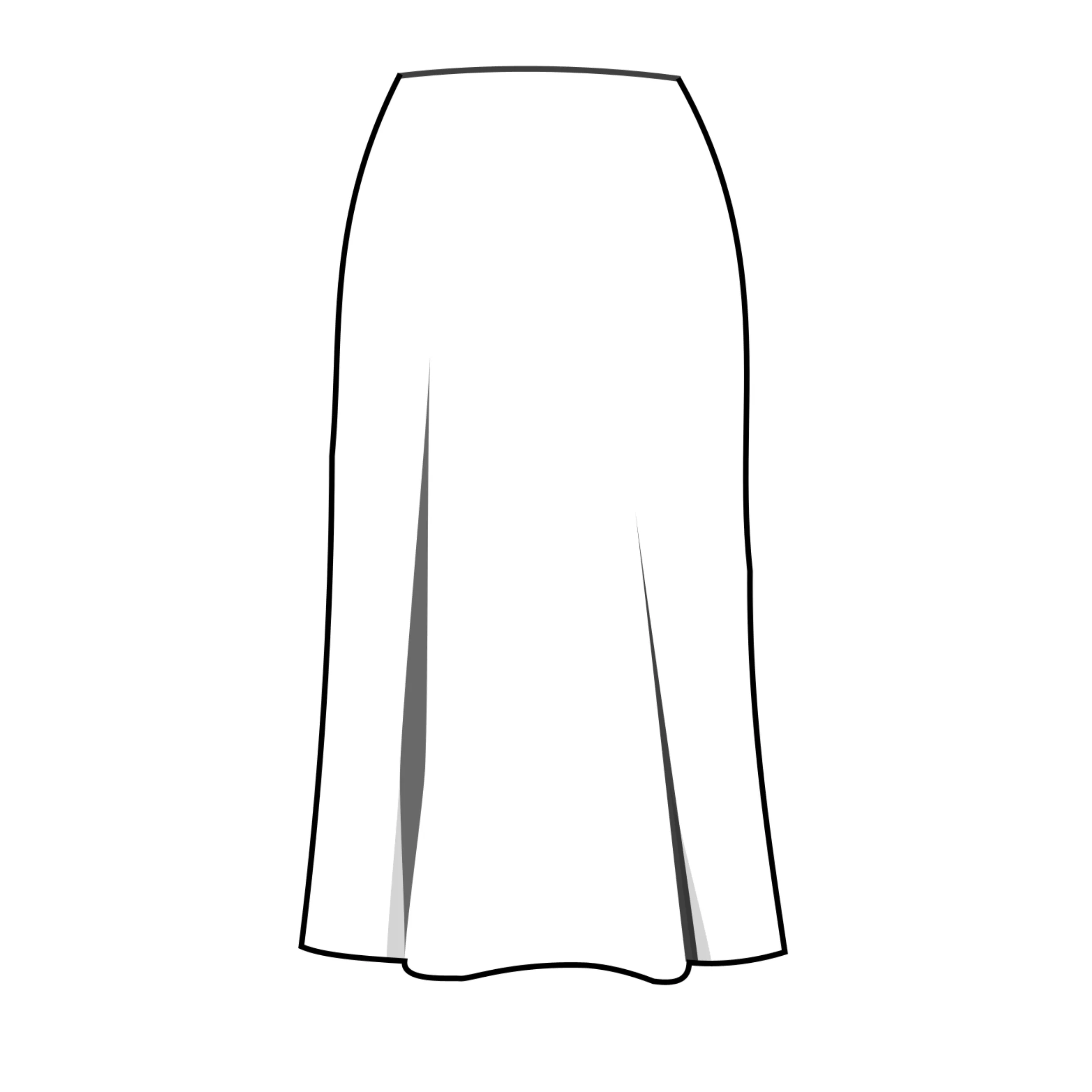 Spódnica ESTERA – rysunek techniczny tył