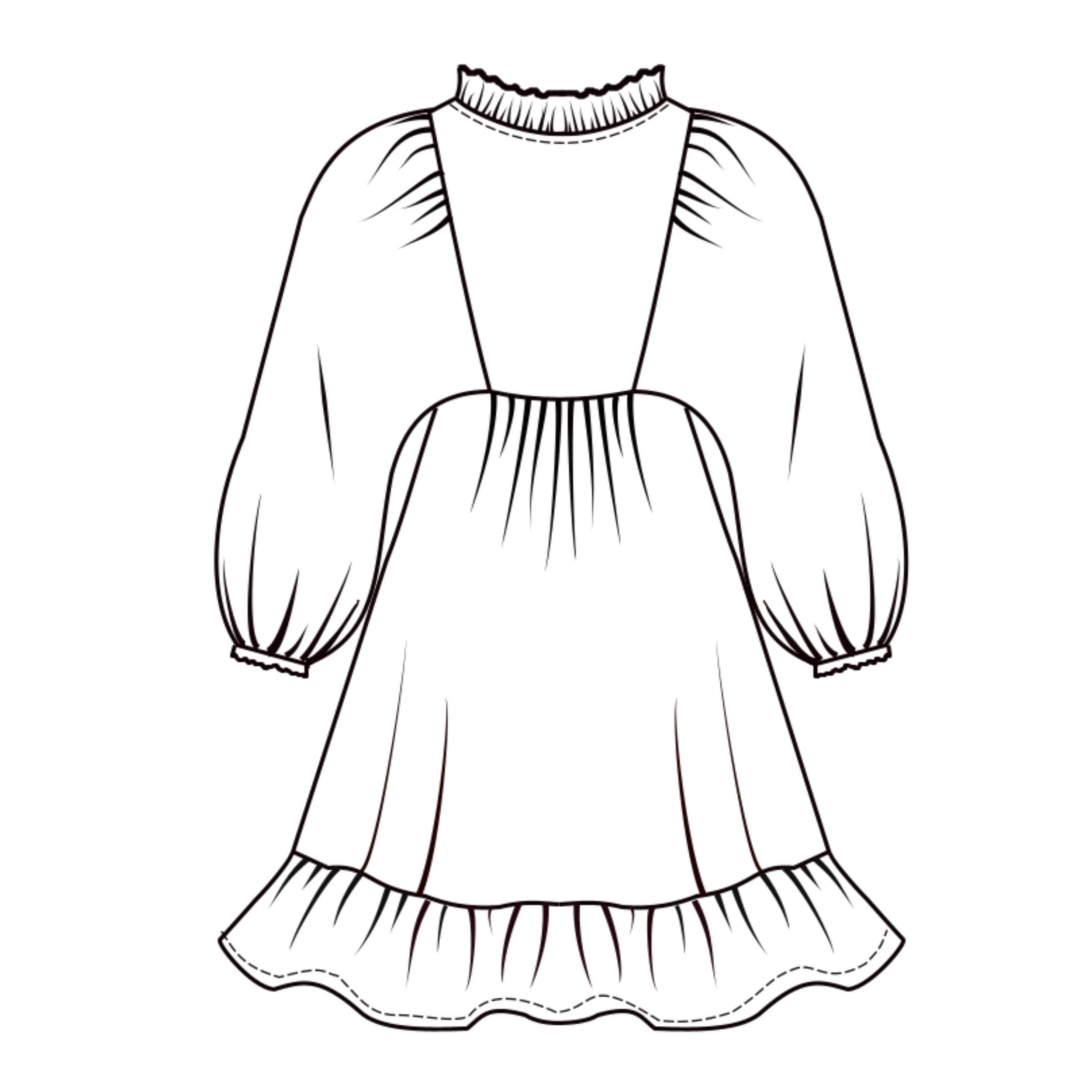 Sukienka BONITA – rysunek techniczny tył