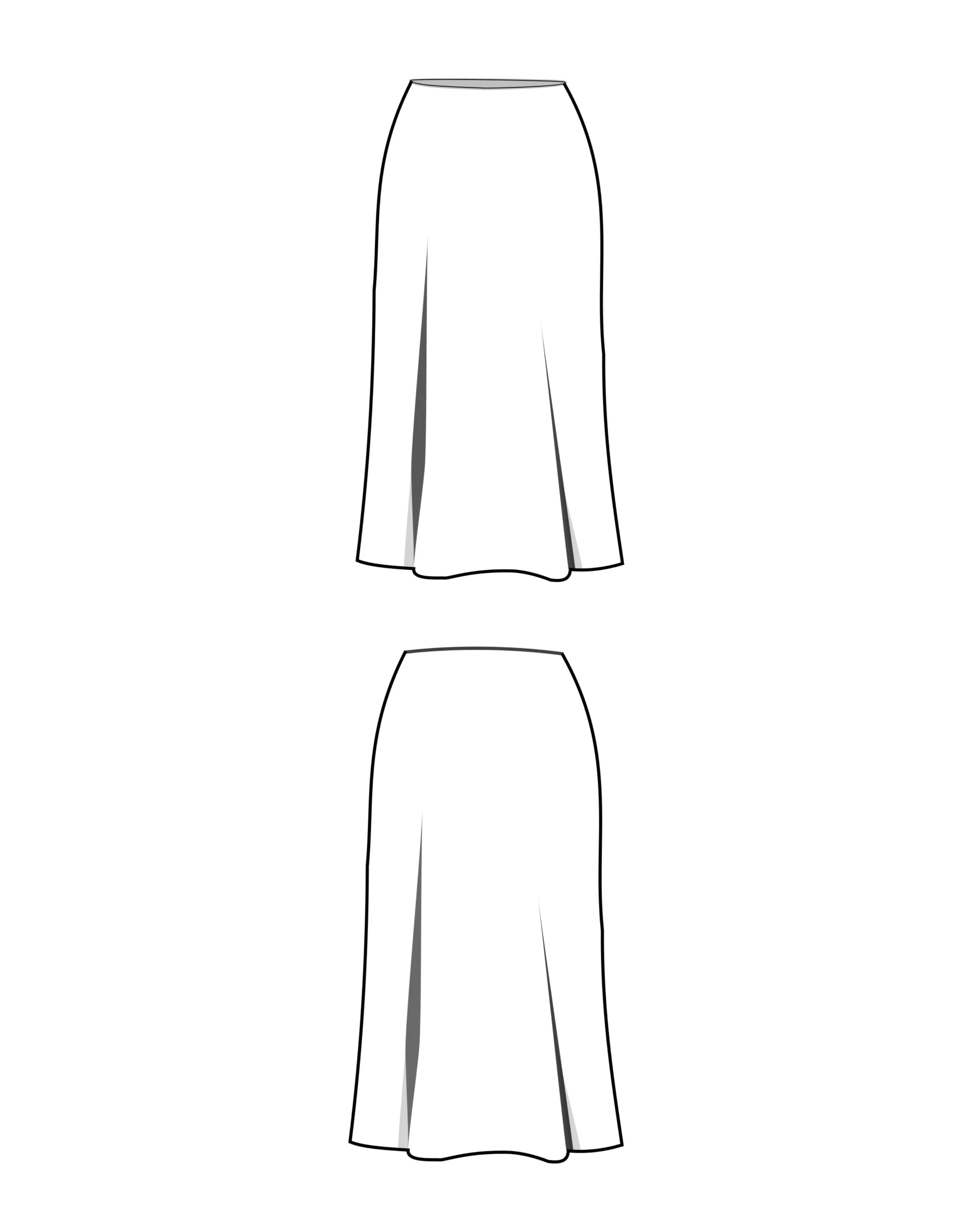 Spódnica ESTERA – rysunek techniczny